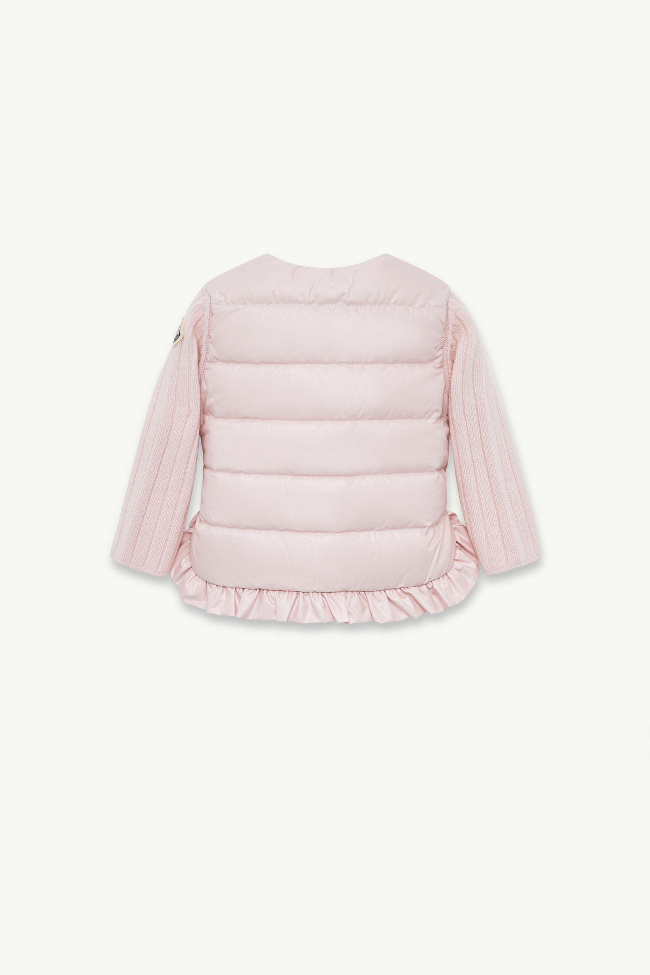 Cardigan imbottito in lana e cashmere con zip Bambina Rosa Chiaro Moncler 2