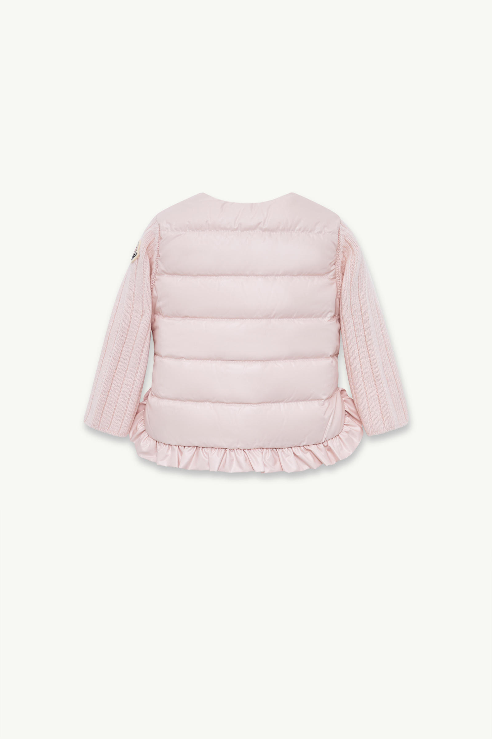 Padded Cashmere & Wool Zip-Up Cardigan Girl Light Pink Moncler 2