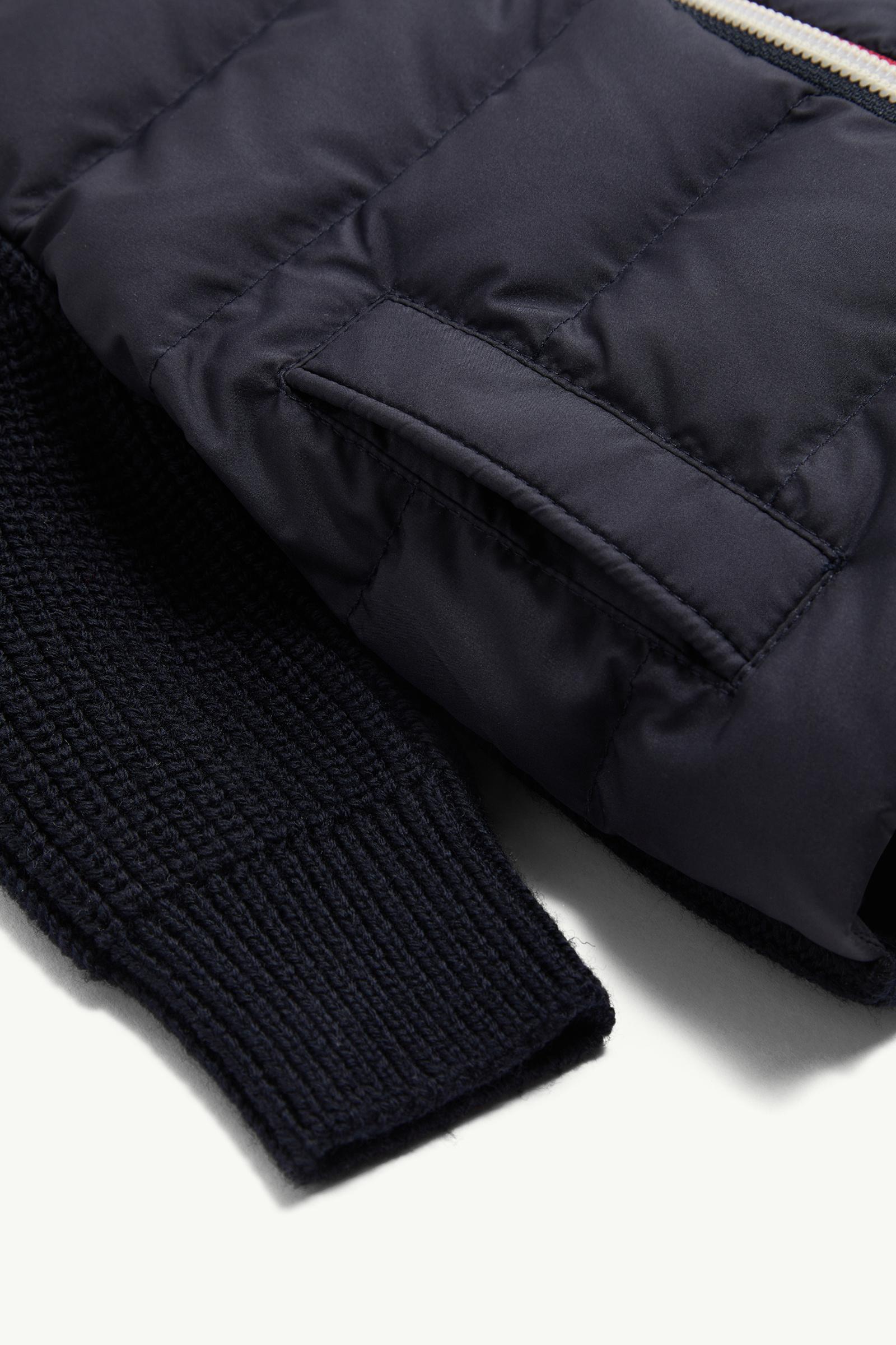 Navy Blue Padded Wool Zip-Up Cardigan - Clothing for Children