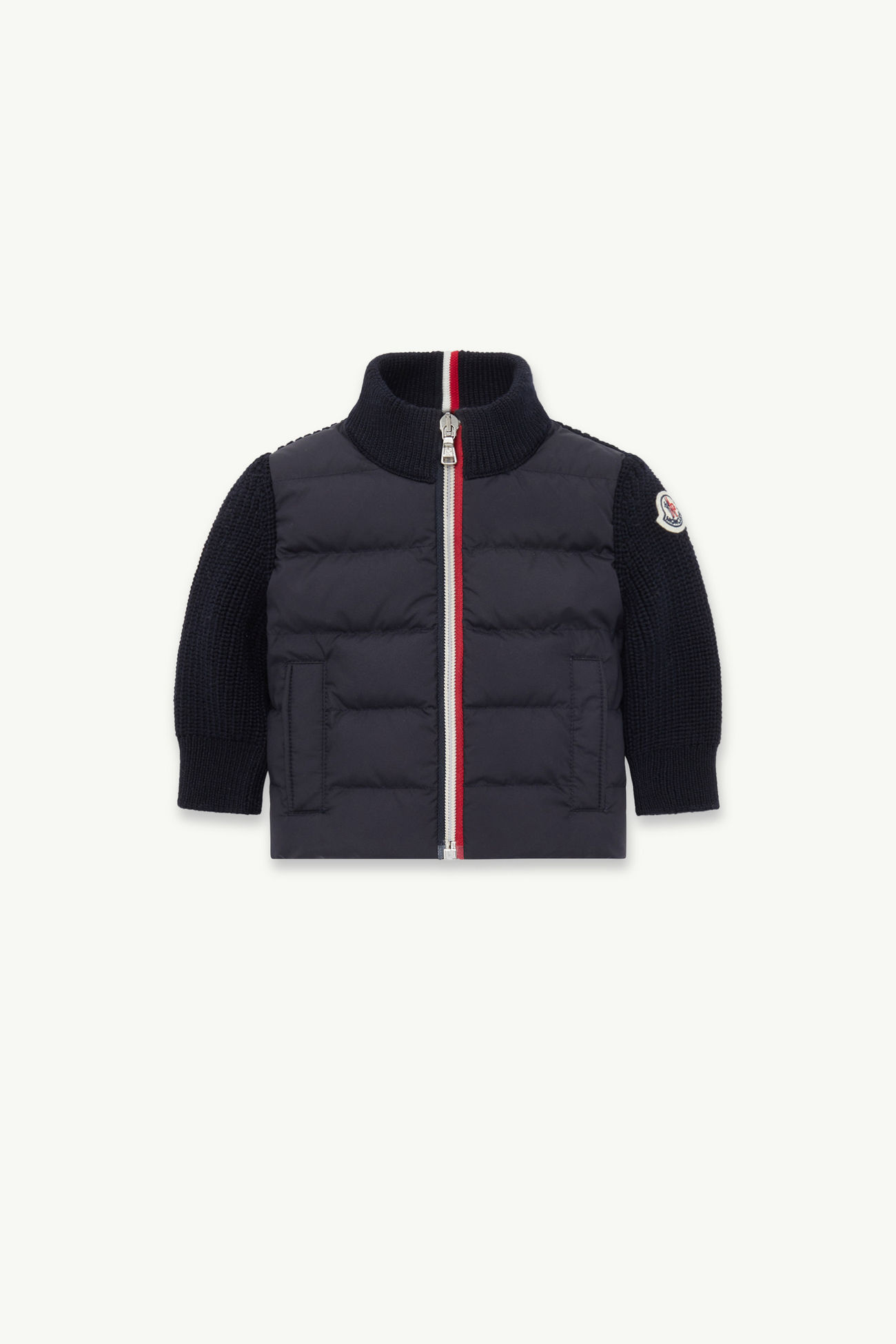 Cárdigan con cremallera de lana acolchada Niño Azul marino Moncler 0