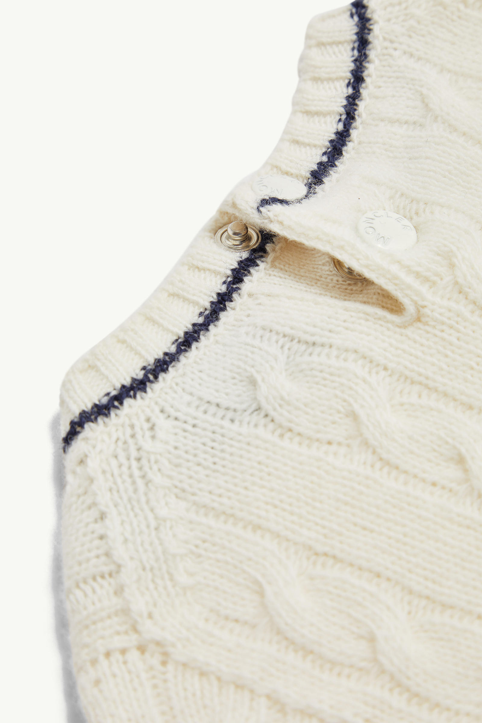 Stripe-Trimmed Wool Jumper Boy White Moncler 4