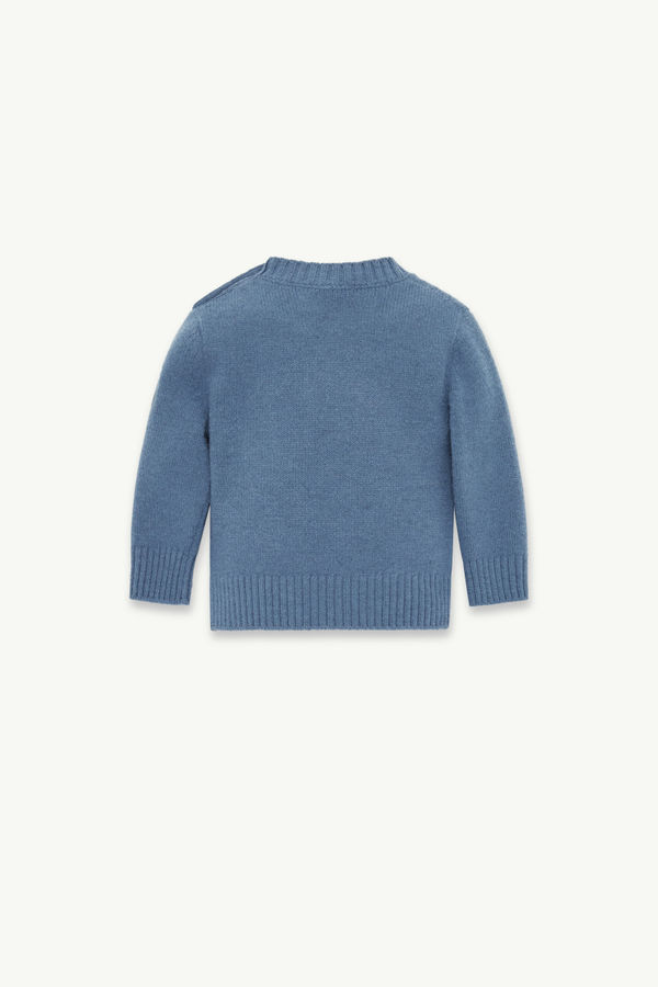 Embroidered Teddy Bear Wool Jumper Boy Cobalt Blue Moncler 2