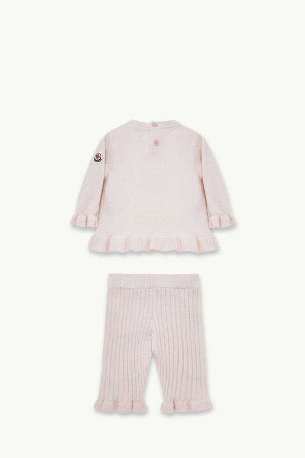 Ruffled Wool & Cashmere Set Girl Light Pink Moncler 2