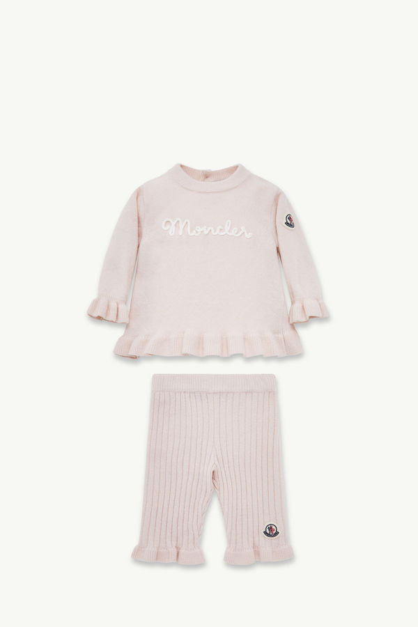 Ruffled Wool & Cashmere Set Girl Light Pink Moncler 0