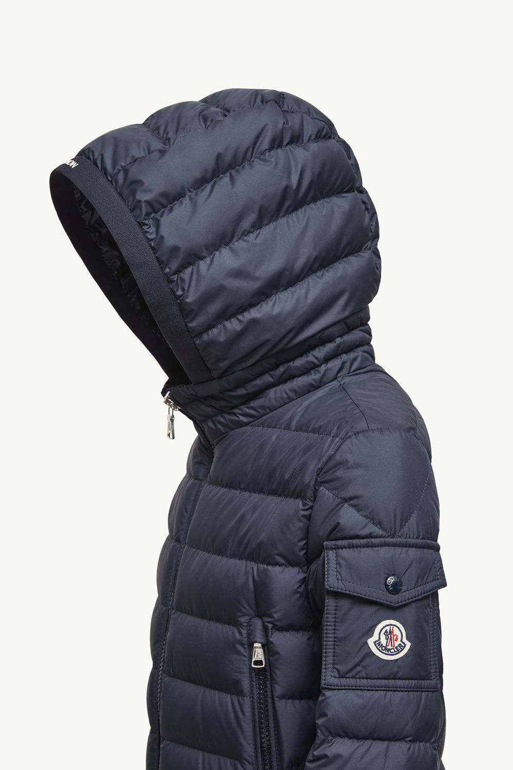 Galion Hooded Down Jacket Boy Dark Blue Moncler 1
