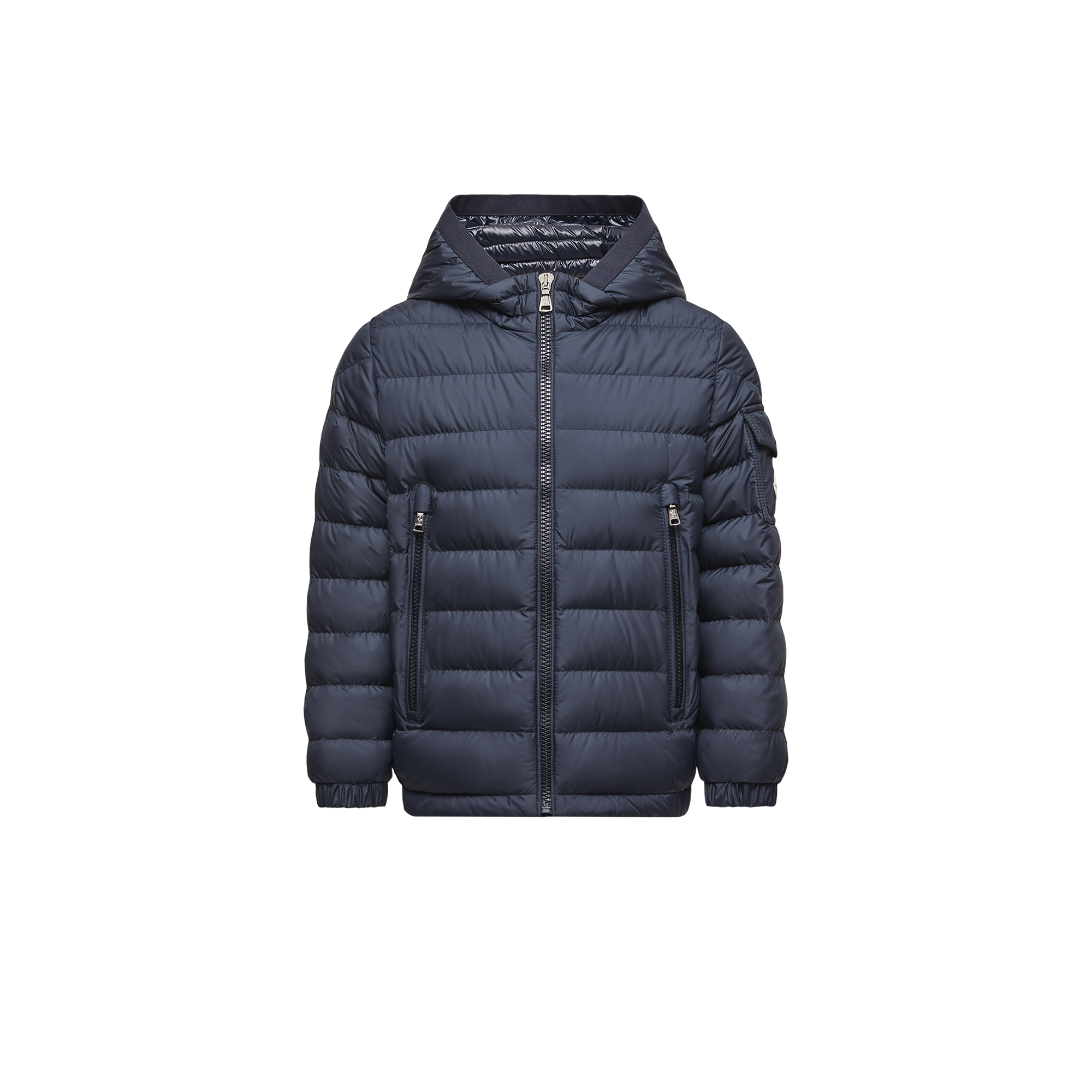 Moncler  Galion Hooded Down Jacket for Boys in Blue, Size: 14Y