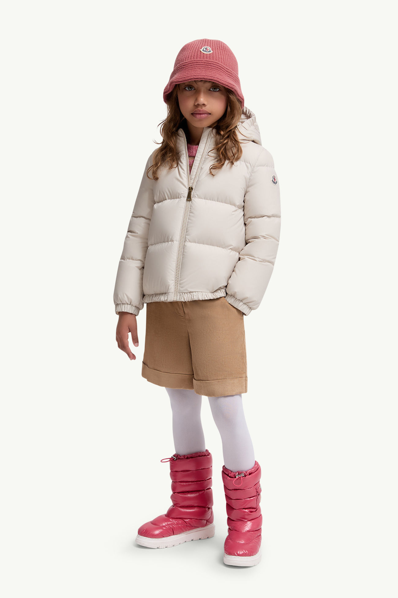 Cascar連帽羽絨外套 女童 象牙白色 Moncler 1