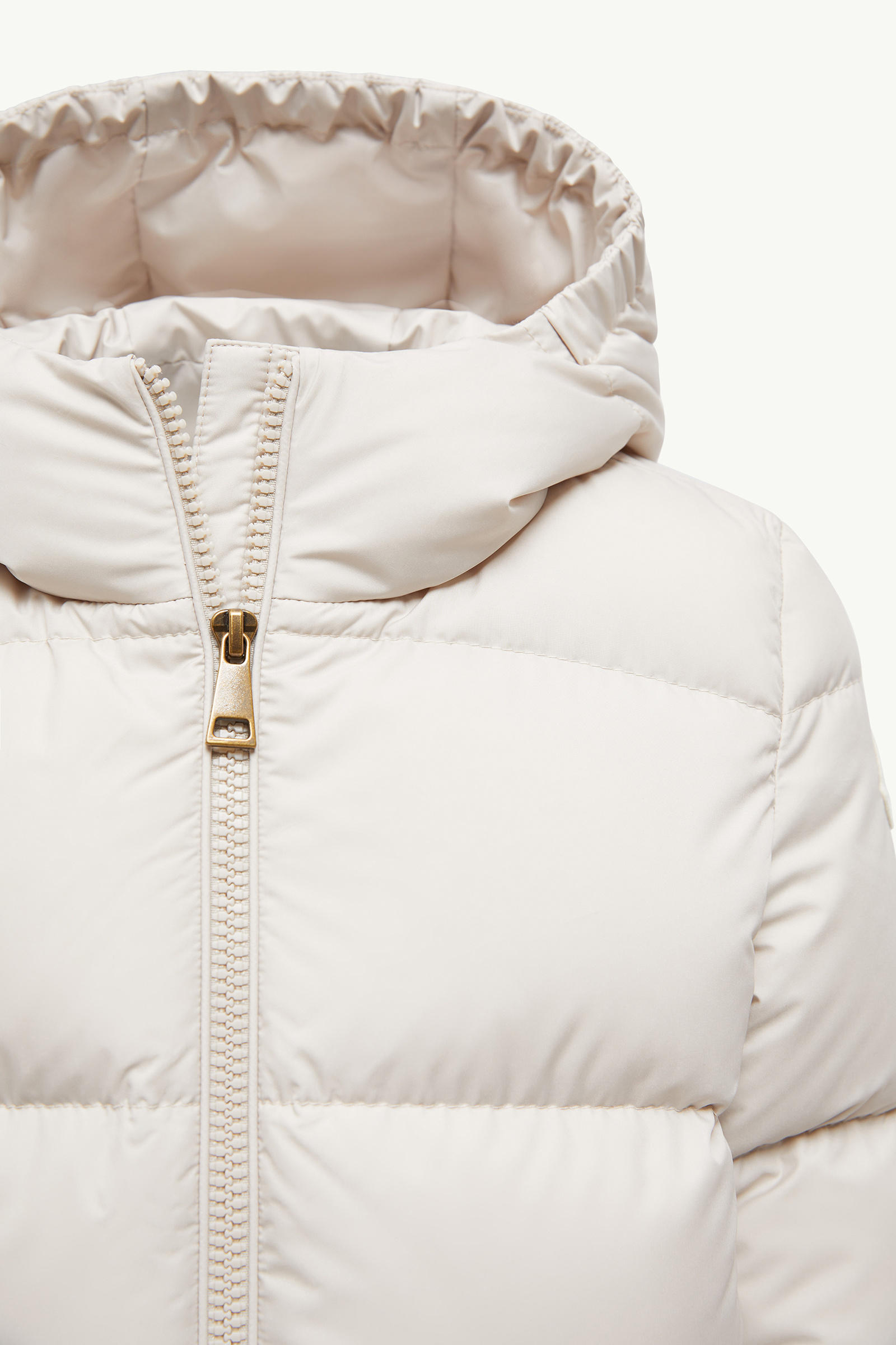 Cascar Hooded Down Jacket Girl White Ivory Moncler 4