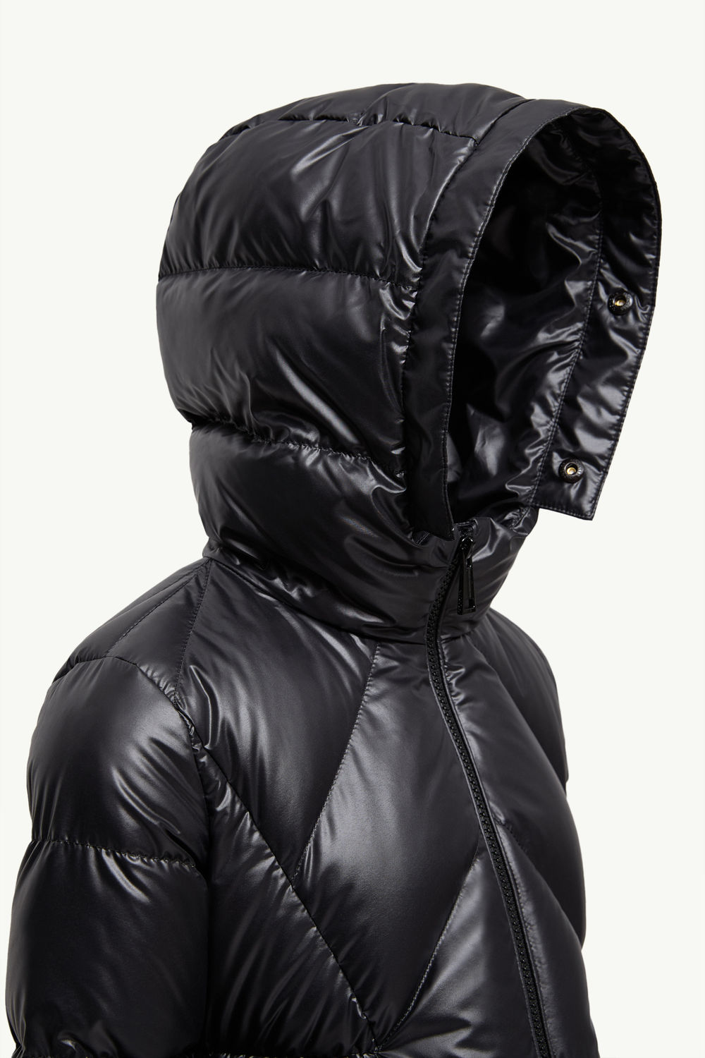 Domas Shearling-Trimmed Hooded Down Jacket Girl Black & Beige Moncler 4