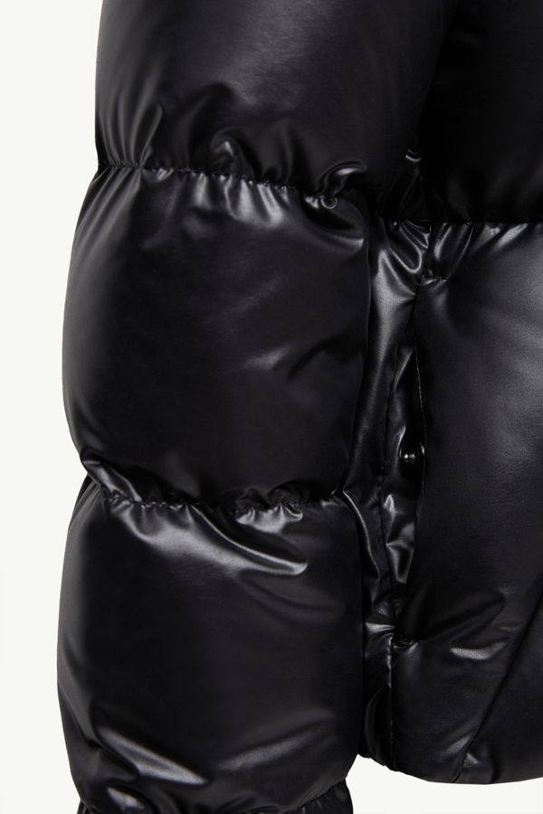 Doudoune à capuche à bords en shearling Domas Fille Noir & Beige Moncler 5