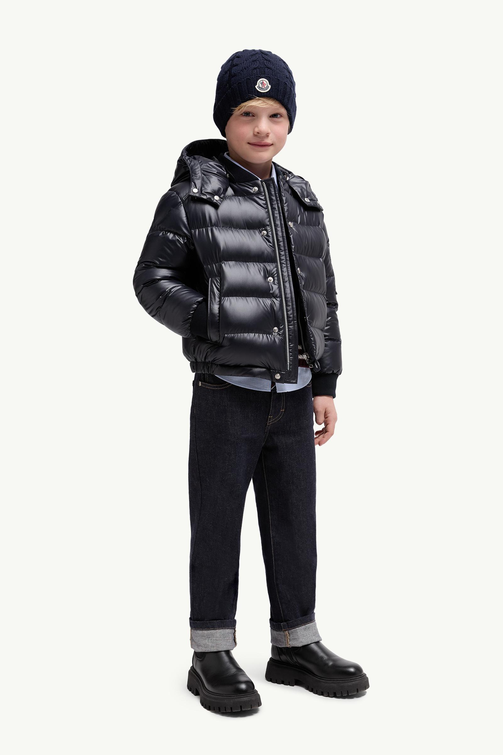 Manaem Hooded Down Jacket Boy Navy Blue Moncler 1