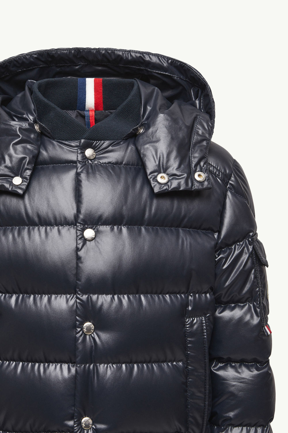 Manaem Hooded Down Jacket Boy Navy Blue Moncler 5
