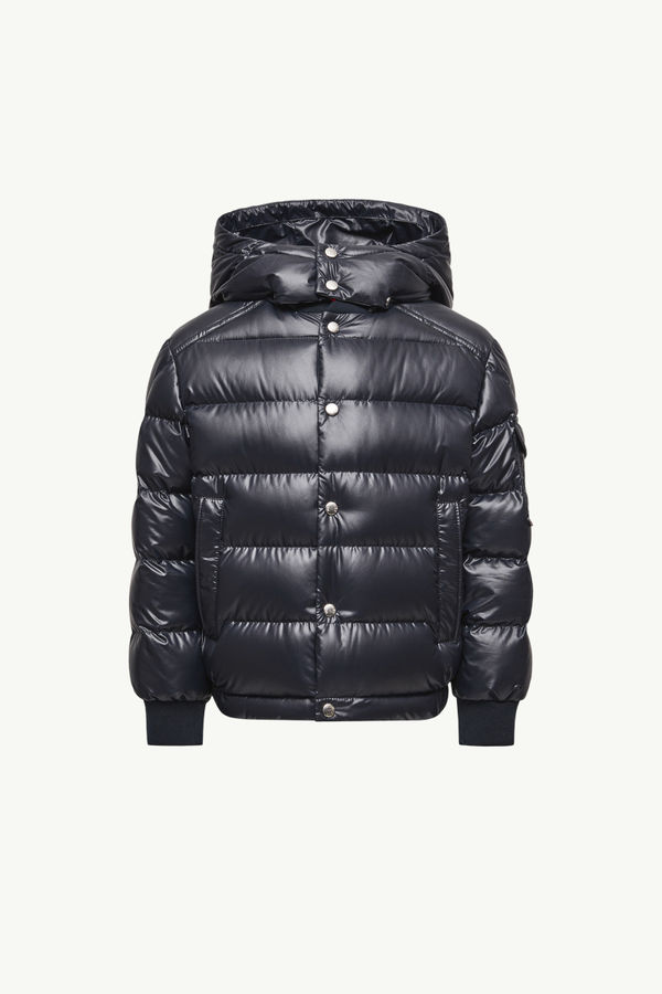 Manaem Hooded Down Jacket Boy Navy Blue Moncler 0