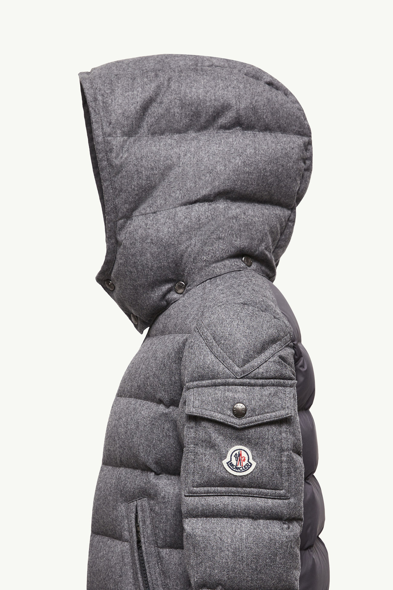Montgenevre Daunenjacke aus Wolle mit Kapuze Jungen Dunkelgrau Moncler 2