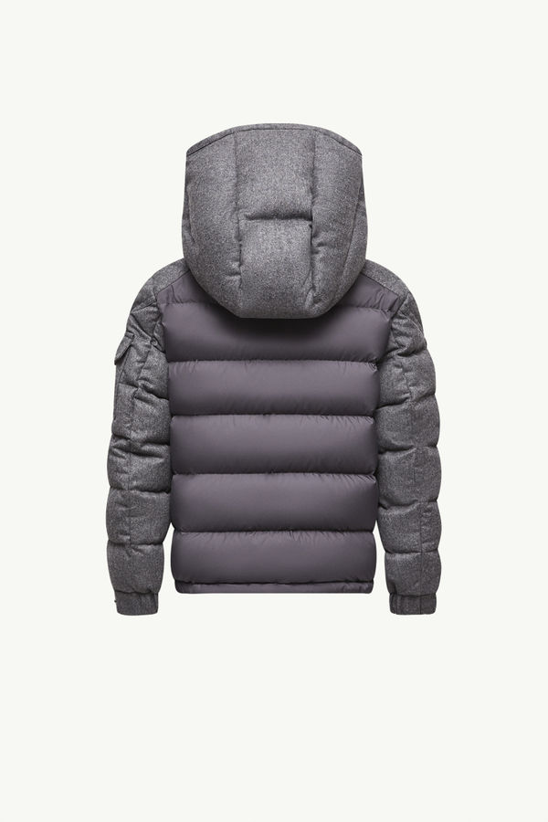 Montgenevre Hooded Wool Down Jacket Boy Dark Gray Moncler 3