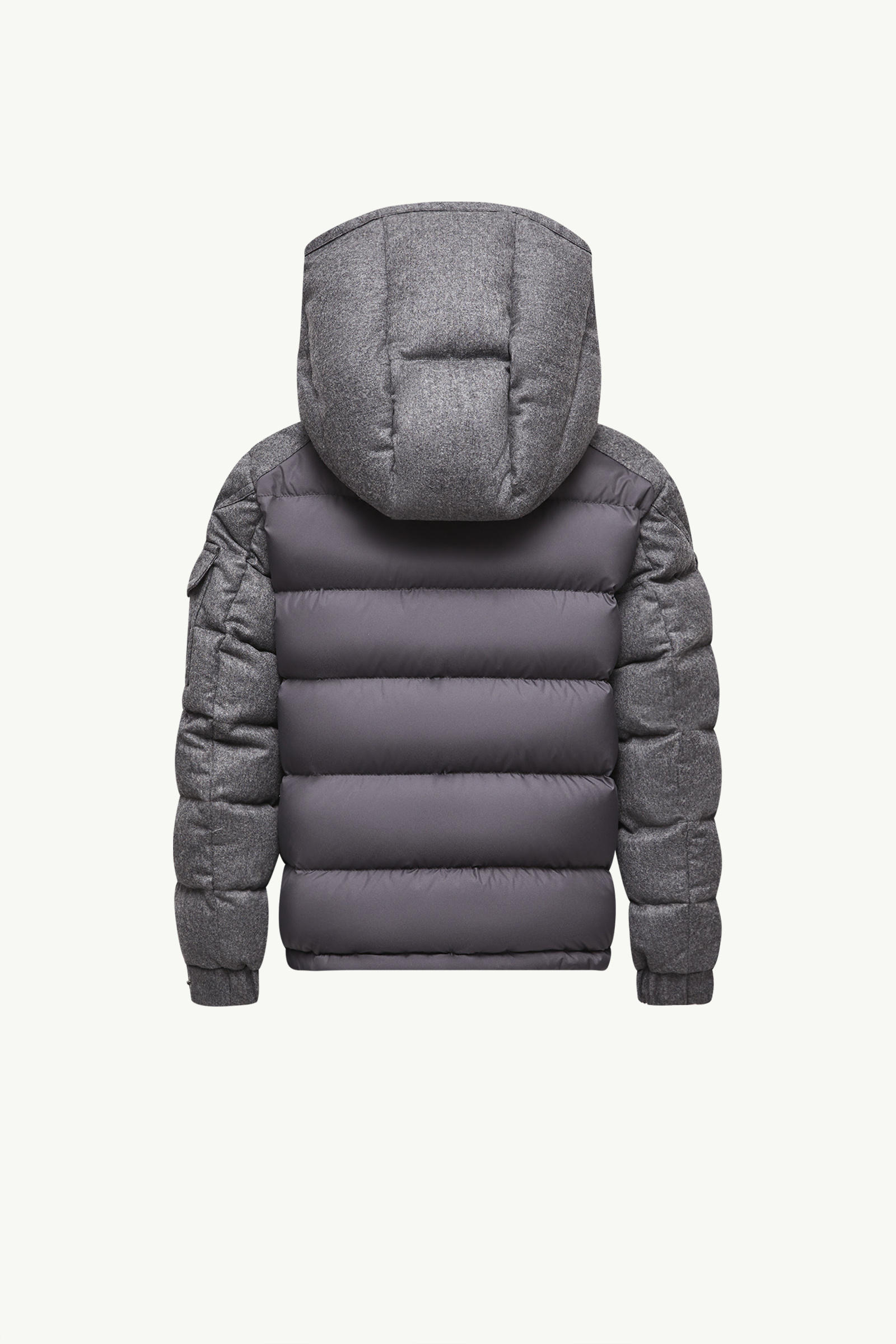 Montgenevre Hooded Wool Down Jacket Boy Dark Gray Moncler 3
