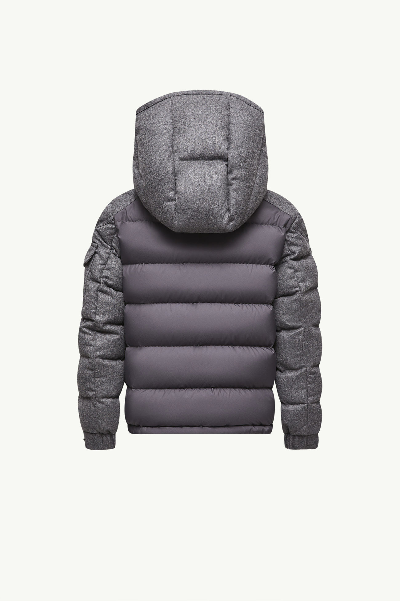Montgenevre Hooded Wool Down Jacket Boy Dark Grey Moncler 3