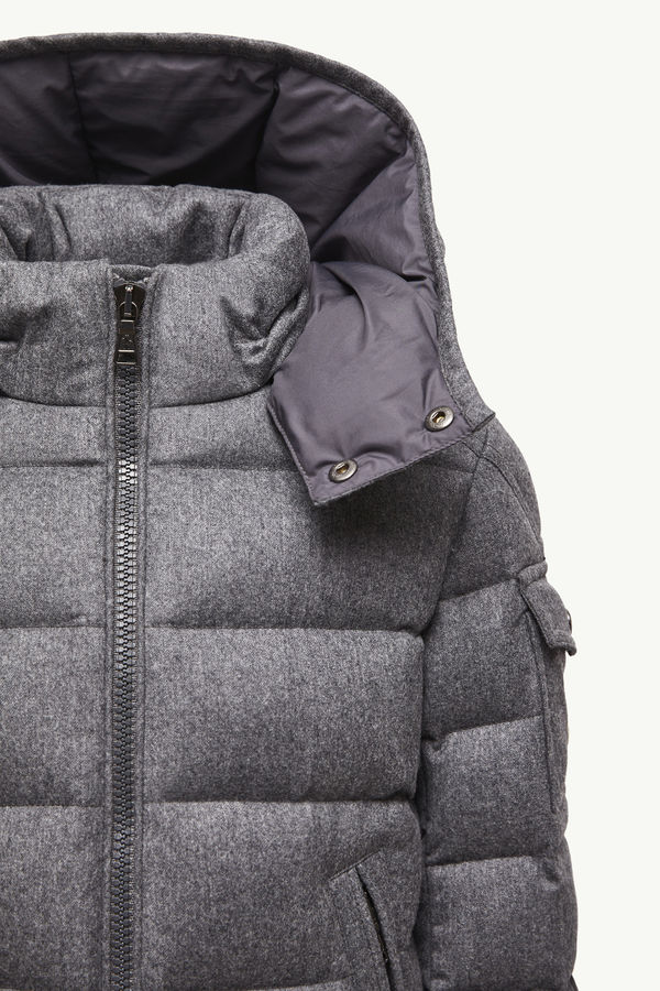 Montgenevre Hooded Wool Down Jacket Boy Dark Gray Moncler 4
