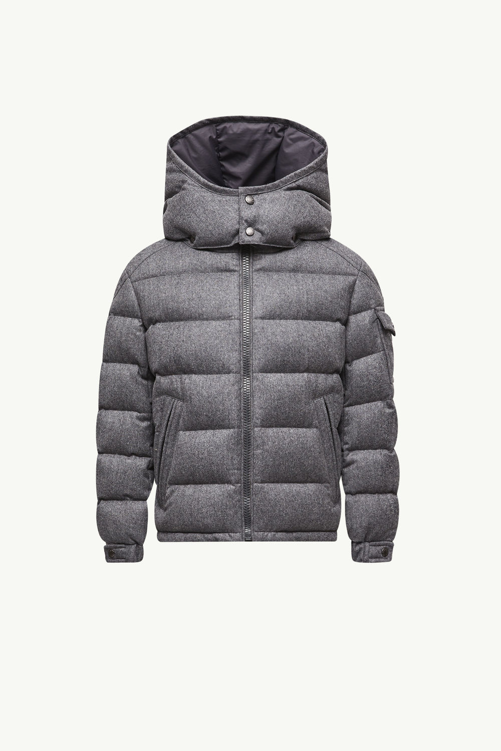 Doudoune en laine à capuche Montgenevre Garçon Gris foncé Moncler 0