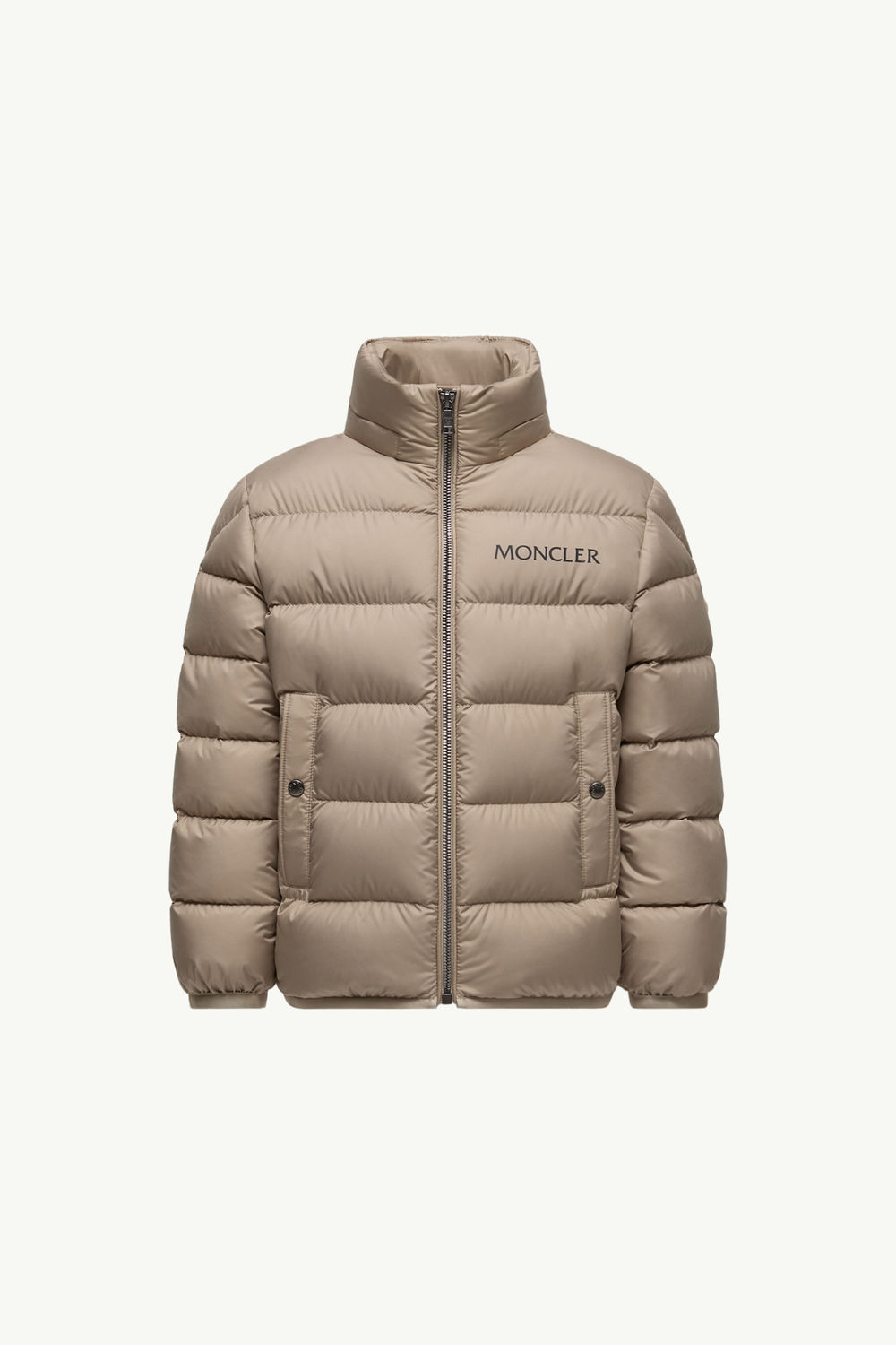 Bajan Hooded Down Jacket Boy Light Brown Moncler 0