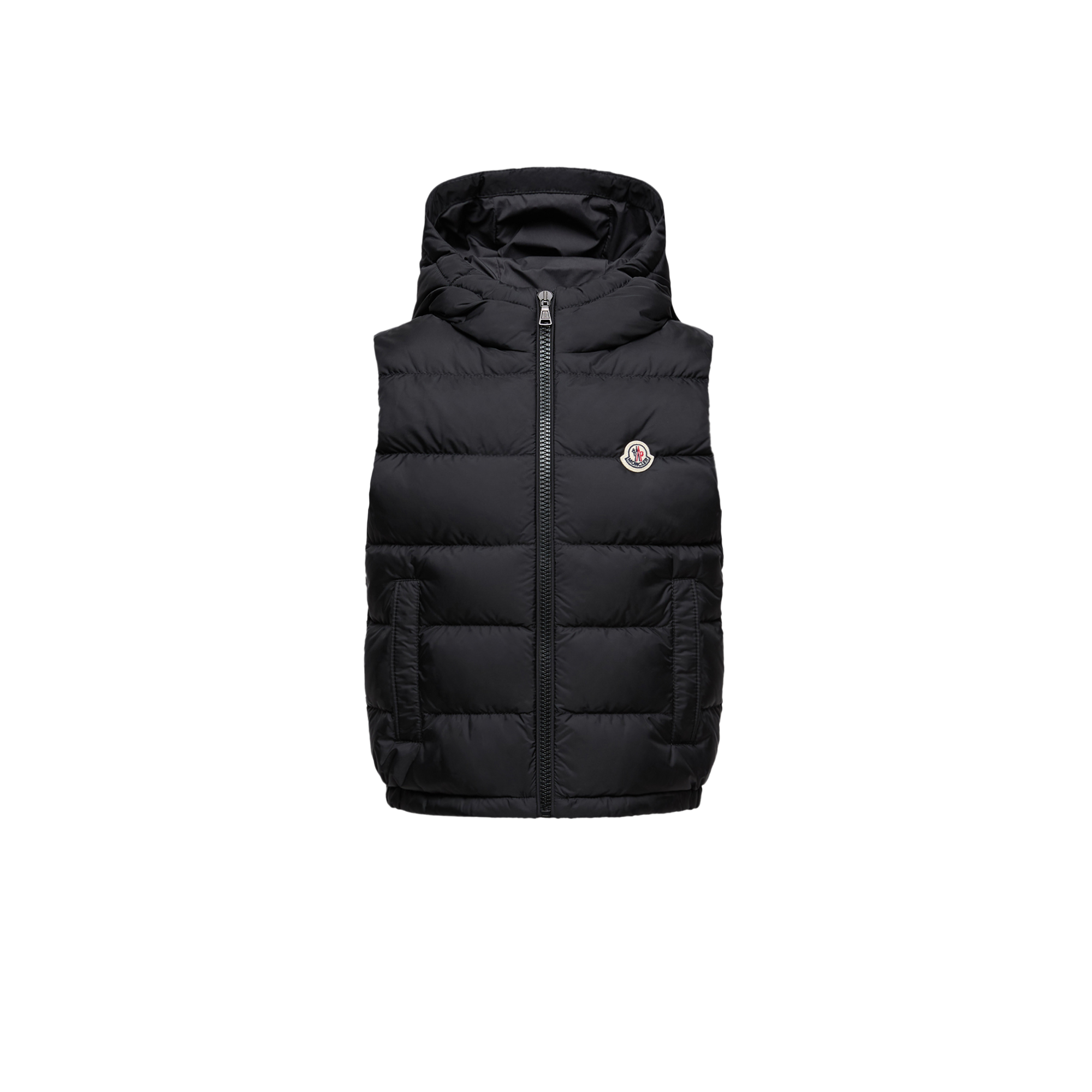 Moncler  Fudo Hooded Down Gilet for Boys in Black, Size: 10Y