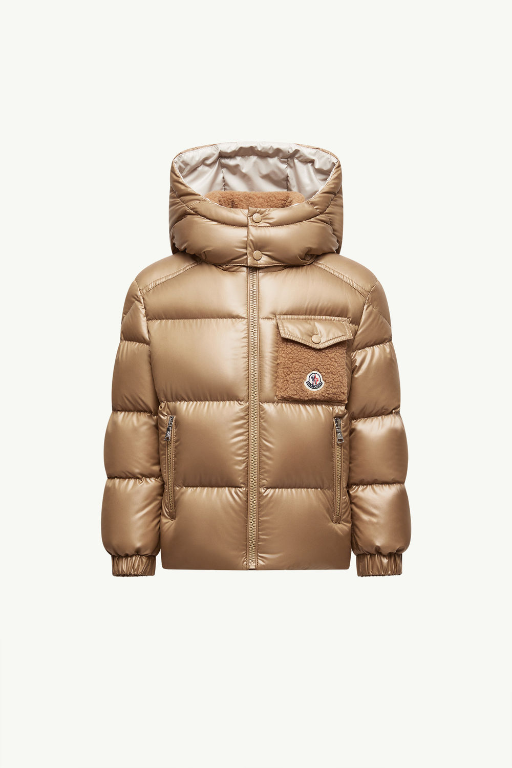 Yule Hooded Down Jacket Boy Beige Moncler 0