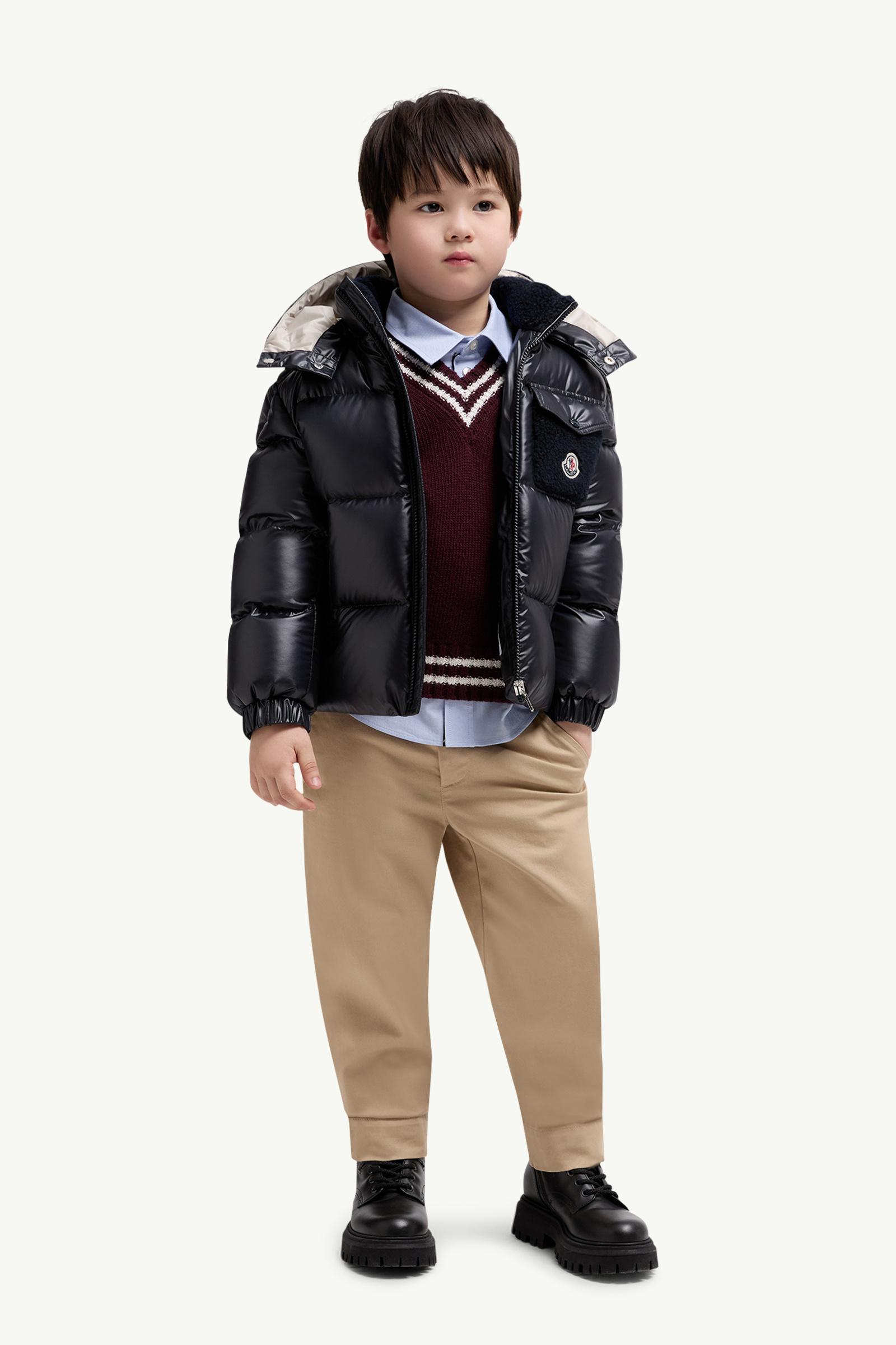 Yule Hooded Down Jacket Boy Night Blue Moncler 1