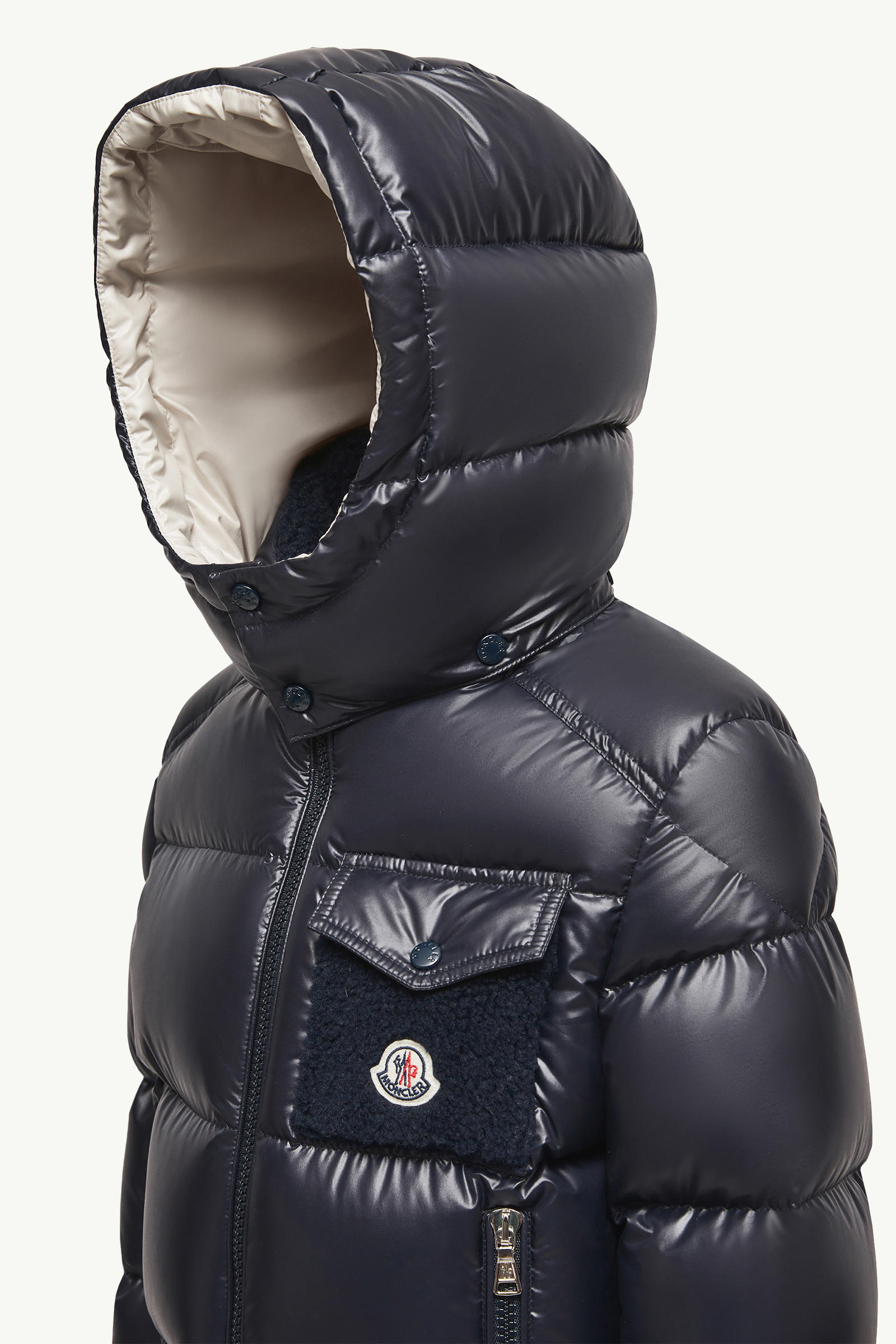 Yule Hooded Down Jacket Boy Night Blue Moncler 2