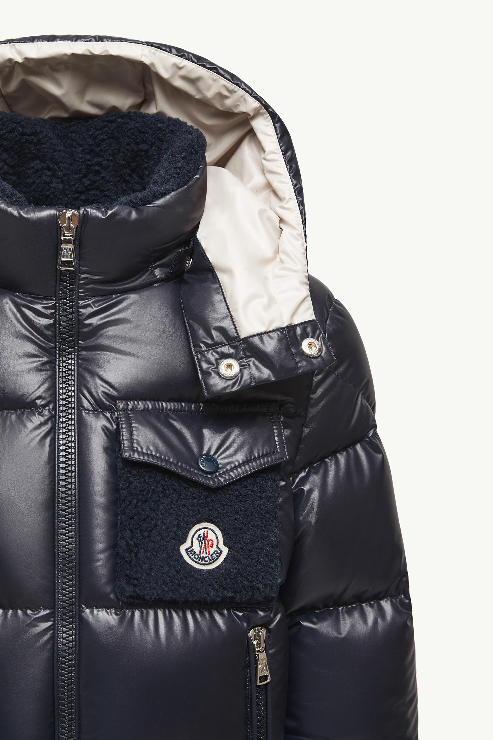 Yule Hooded Down Jacket Boy Night Blue Moncler 4