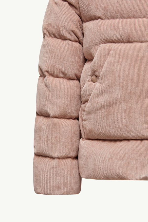 Marth Corduroy Down Jacket Girl Rose Pink Moncler 5