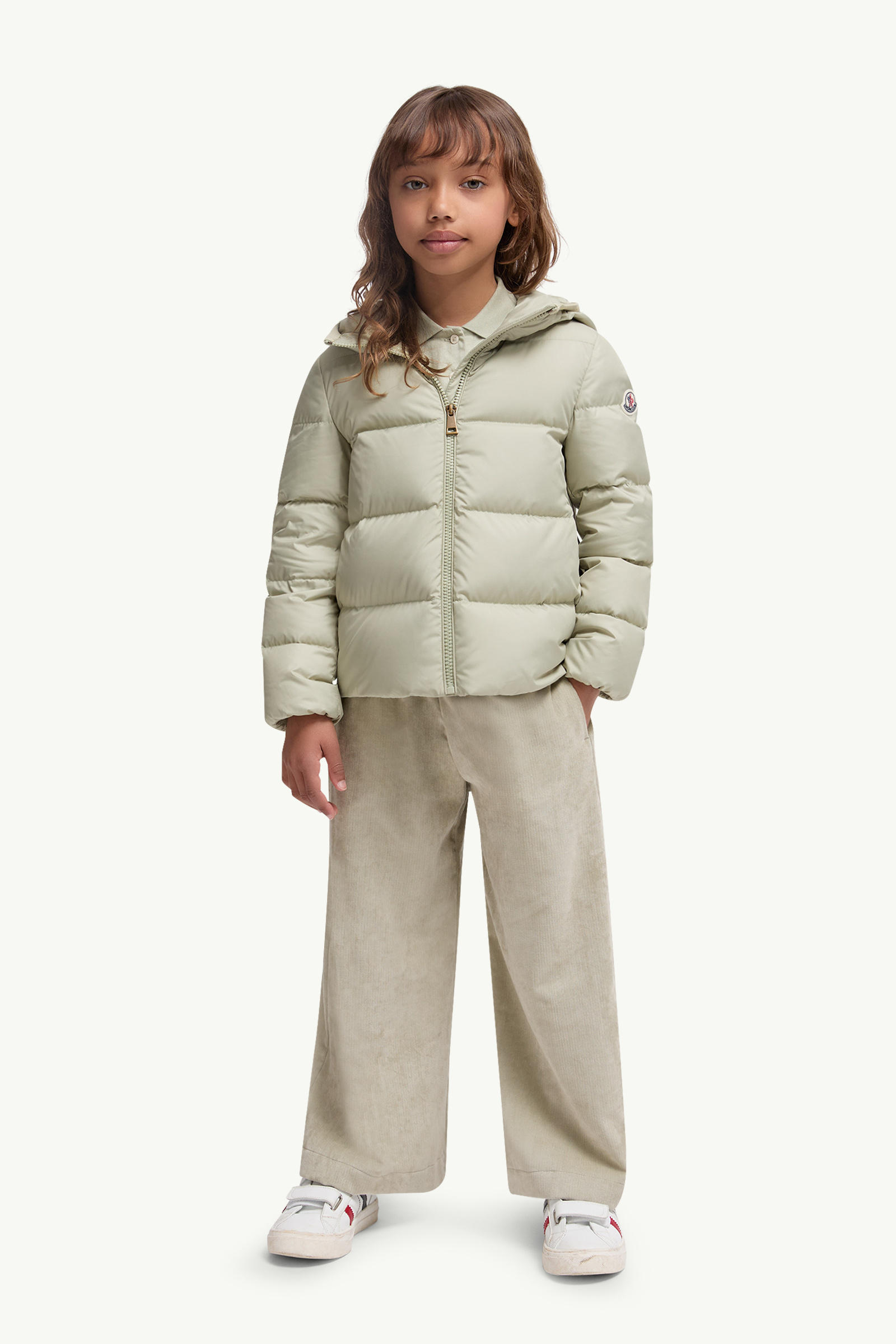 Beulah Hooded Down Jacket Girl Light Green Moncler 1