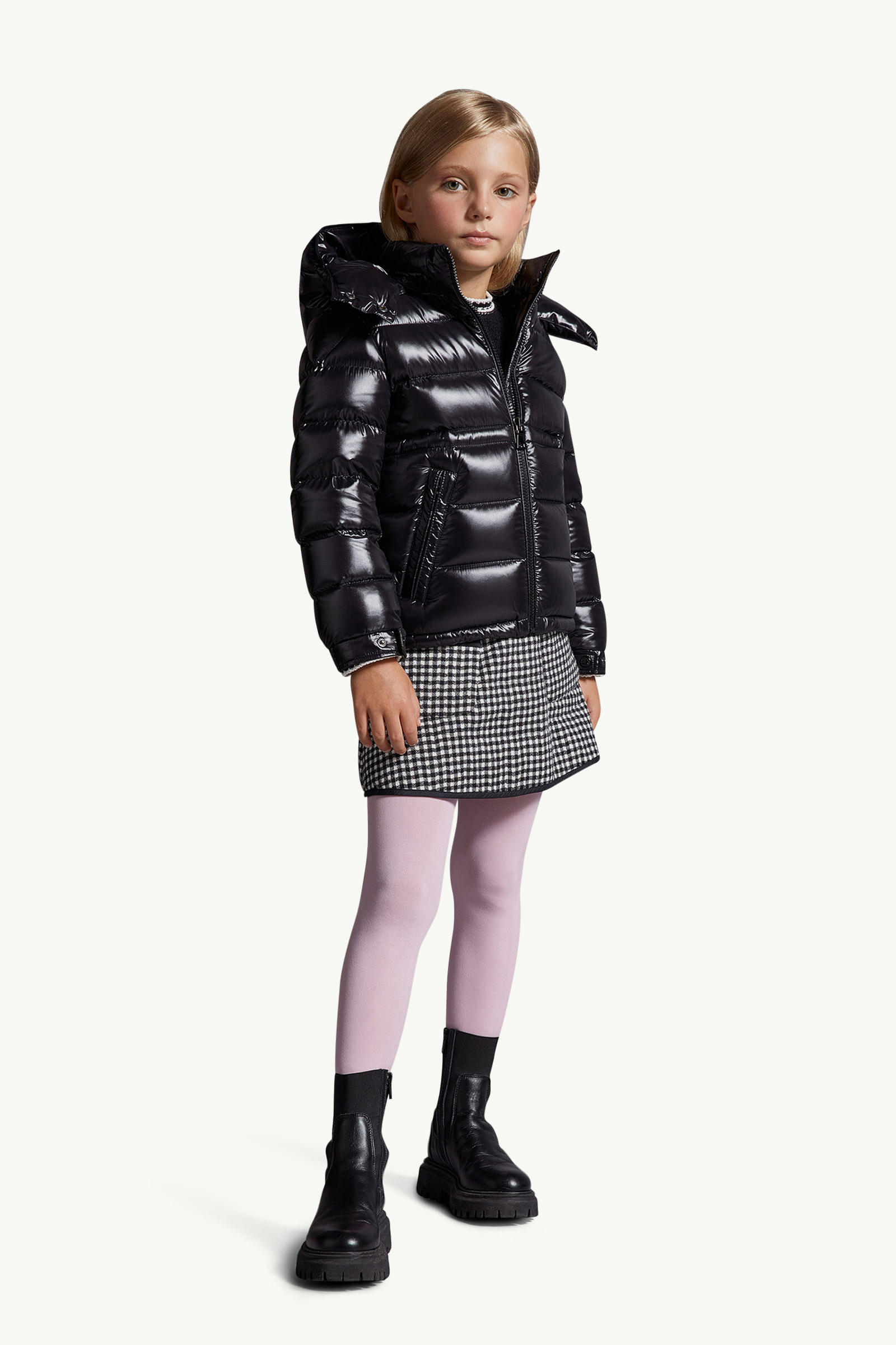 Maire Hooded Down Jacket Girl Black Moncler 1