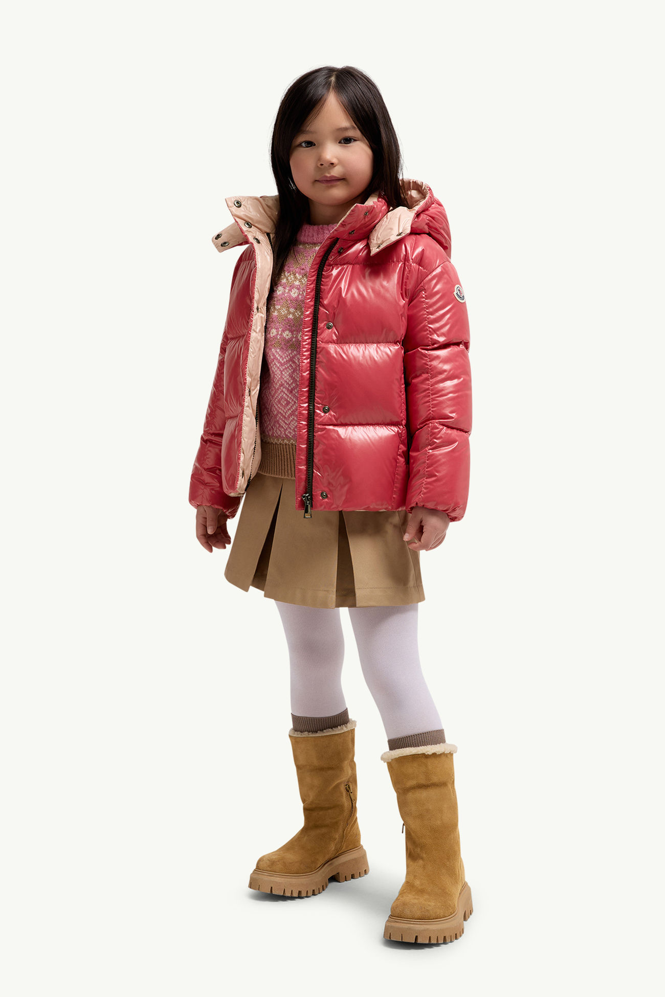 Parana Daunenjacke mit Kapuze Mädchen Koralle-Pink Moncler 1