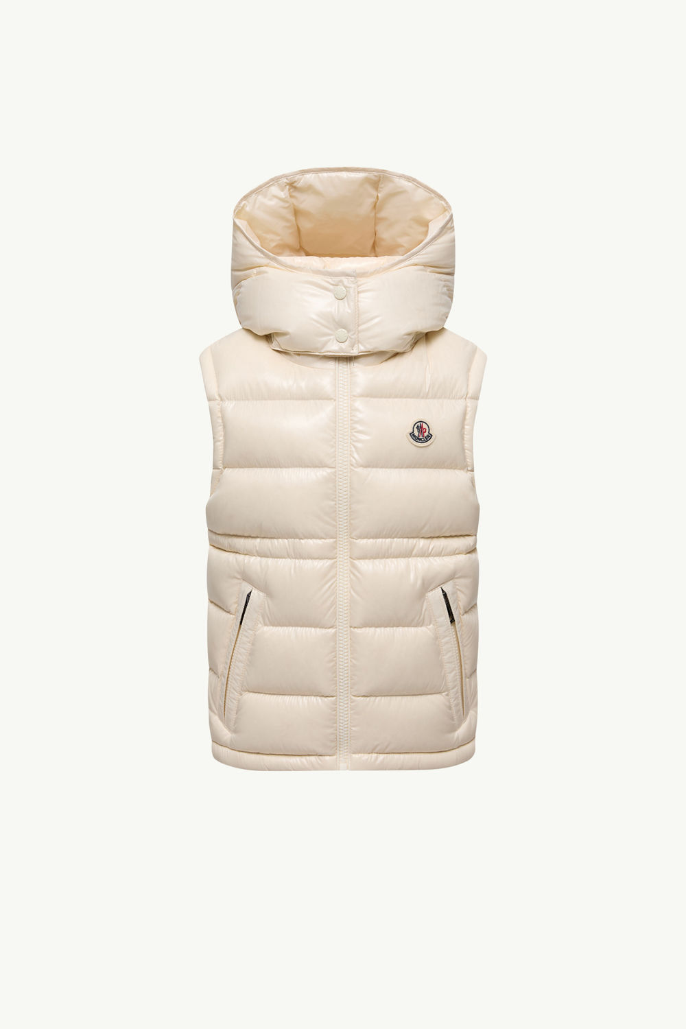 Ania Hooded Down Gilet Girl White Moncler 0