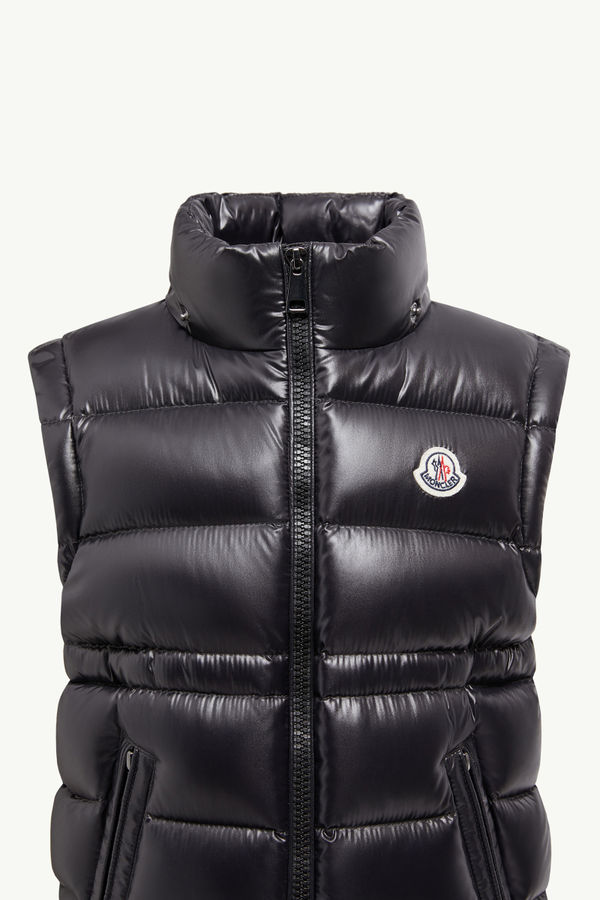 Ania Hooded Down Gilet Girl Black Moncler 1