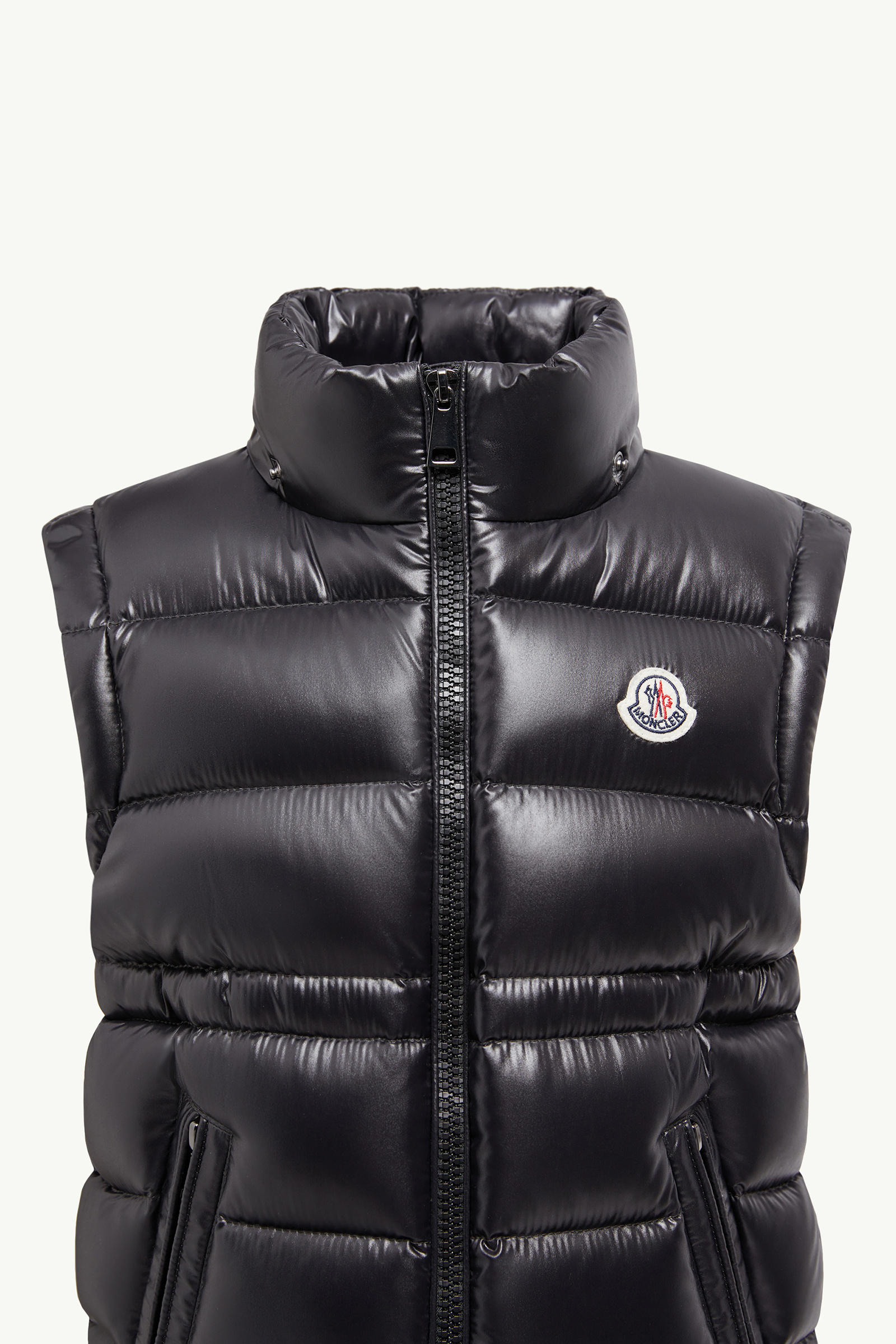 Ania Hooded Down Gilet Girl Black Moncler 1