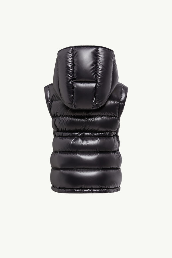 Ania Hooded Down Gilet Girl Black Moncler 2