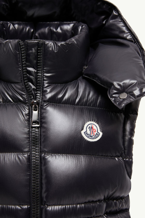 Ania Hooded Down Gilet Girl Black Moncler 3