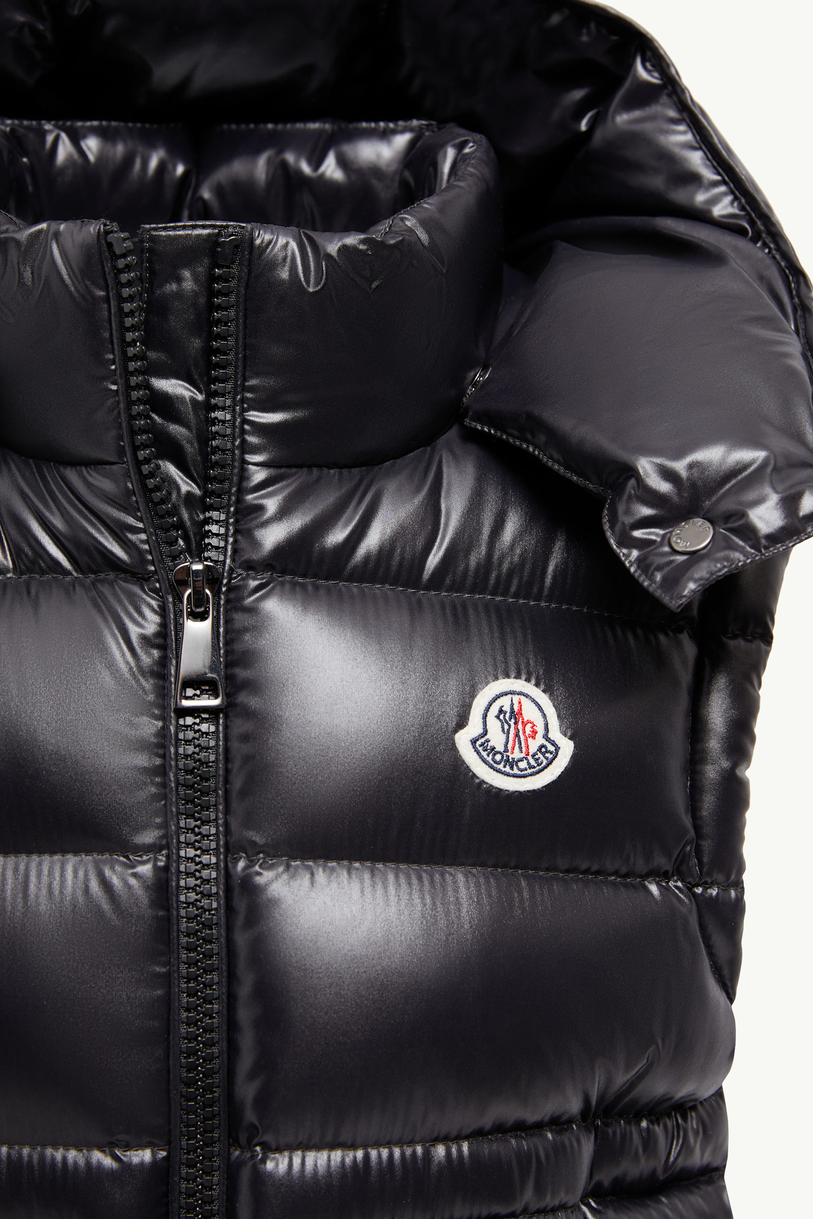 Ania Hooded Down Gilet Girl Black Moncler 3