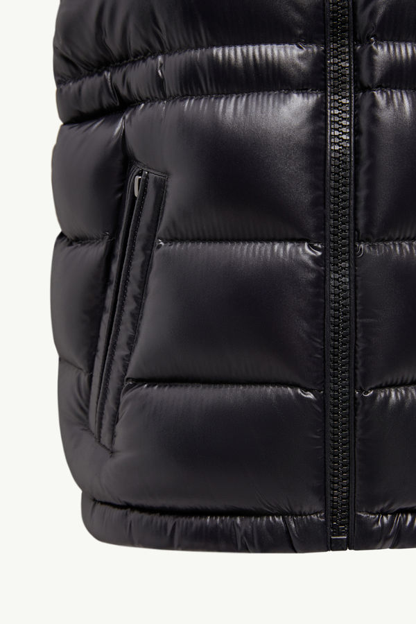 Ania Hooded Down Gilet Girl Black Moncler 4