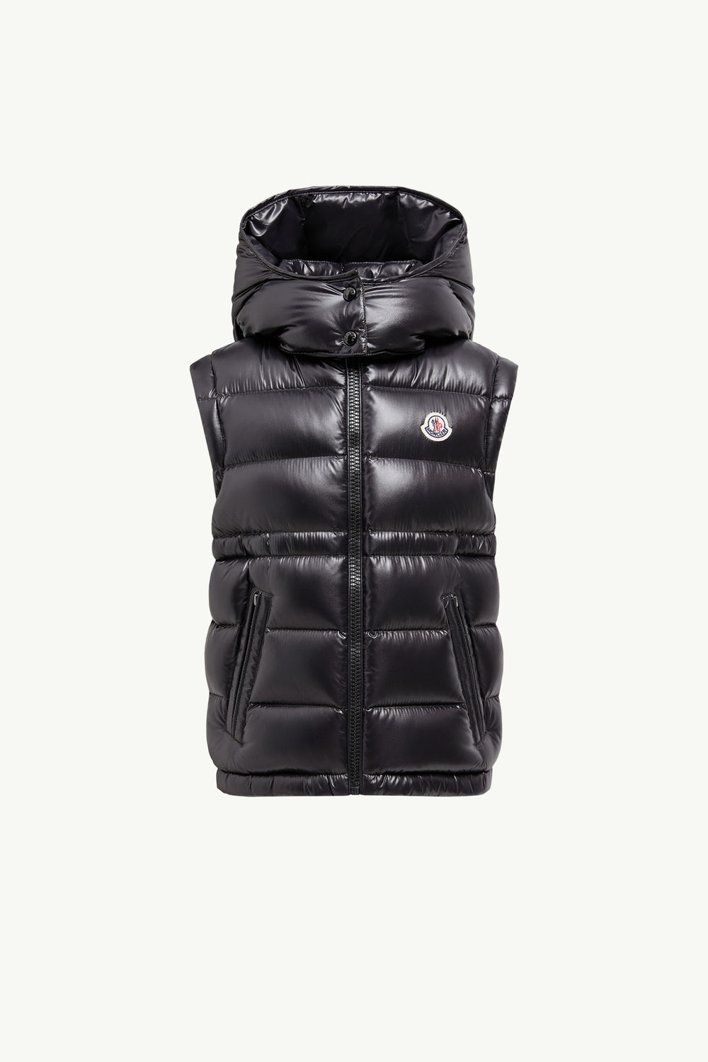 Ania Hooded Down Gilet Girl Black Moncler 0