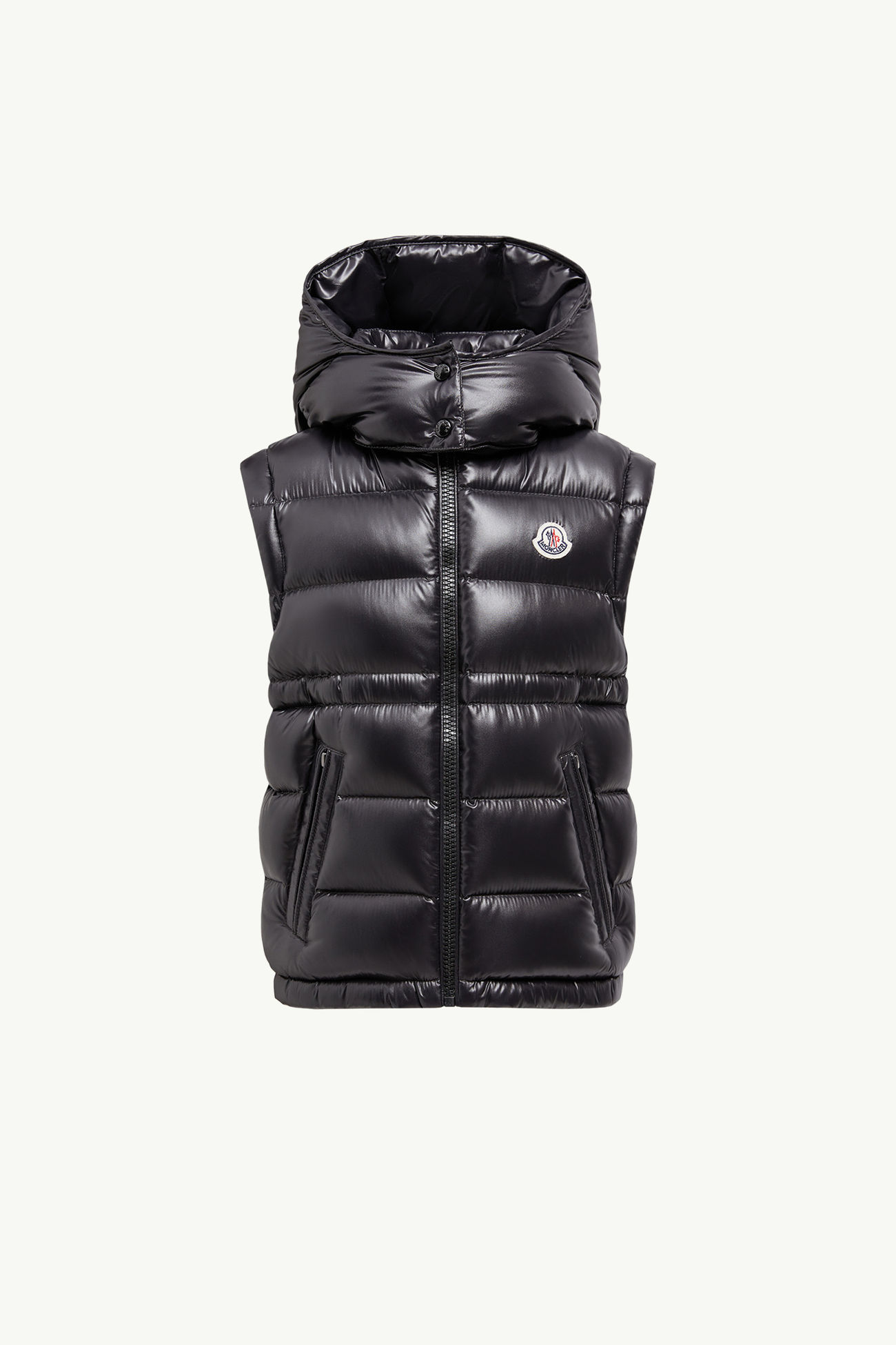 Ania 후드 다운 베스트 키즈 여아 블랙 Moncler 0