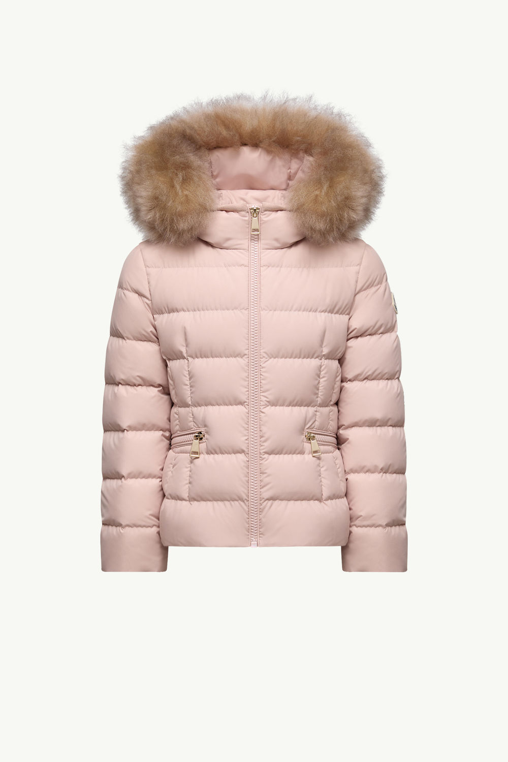 Boedette Hooded Shearling-Trimmed Down Jacket Girl Light Pink Moncler 0