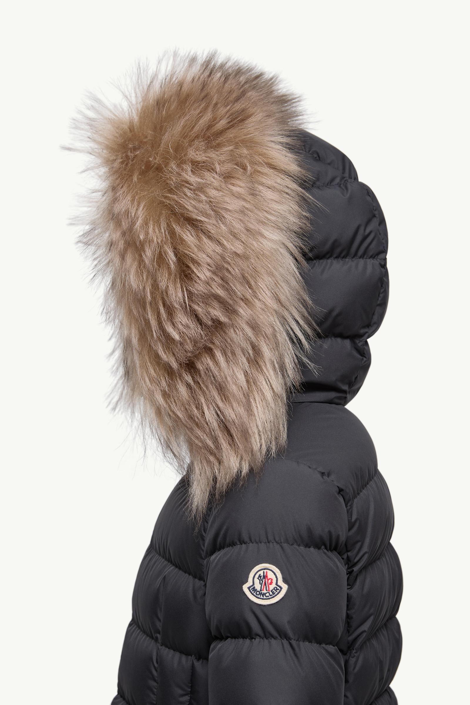 Boedette Hooded Shearling-Trimmed Down Jacket Girl Black Moncler 1