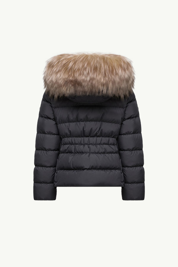 Boedette Hooded Shearling-Trimmed Down Jacket Girl Black Moncler 2