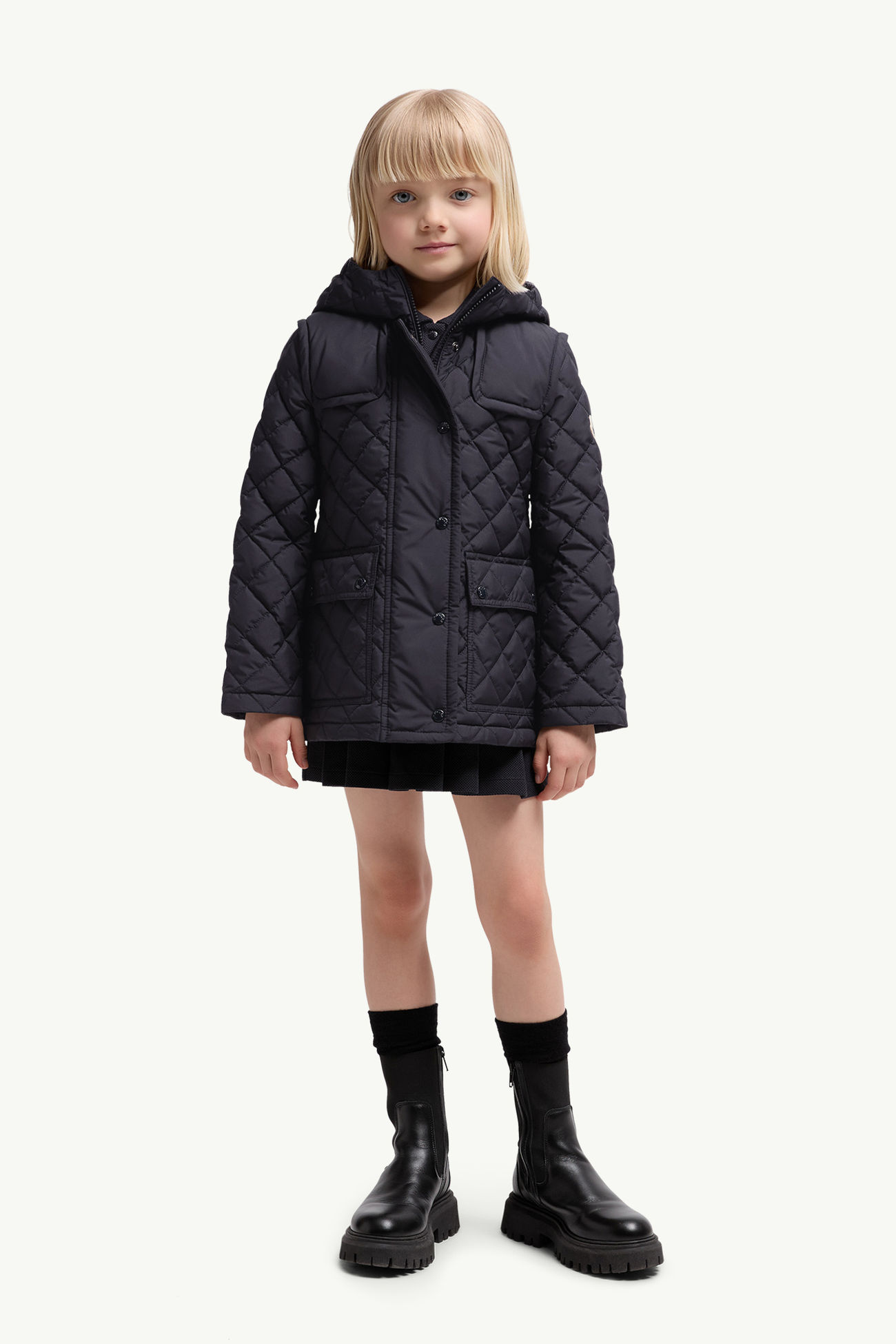 Chacenayダウンジャケット ガールズ ネイビーブルー Moncler 1