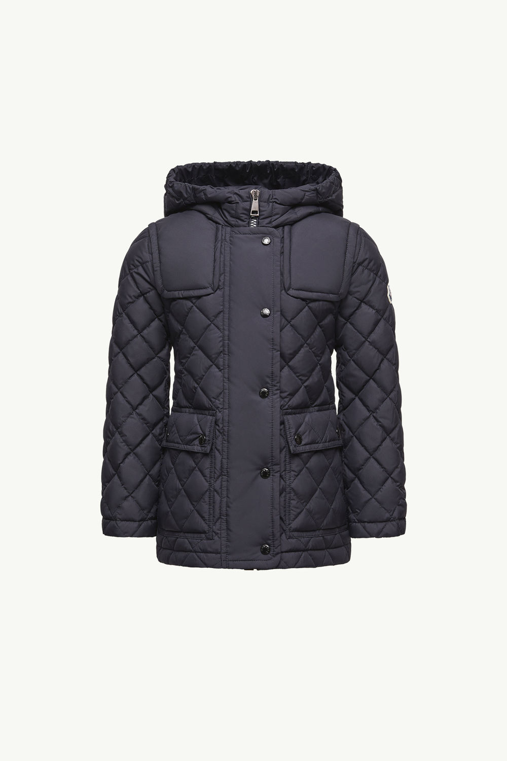 Chacenay Hooded Down Jacket Girl Navy Blue Moncler 0