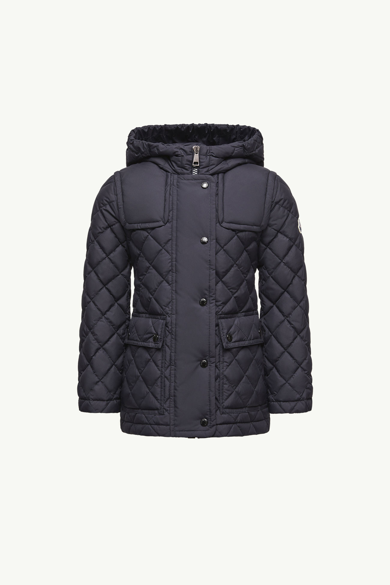 Chacenay Hooded Down Jacket Girl Navy Blue Moncler 0