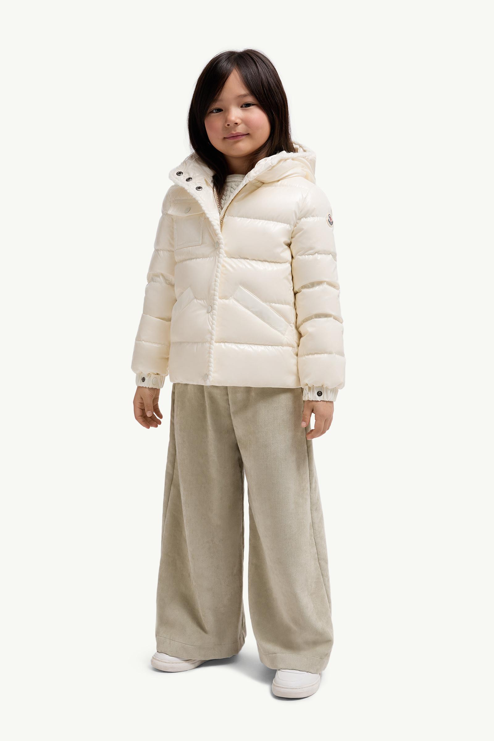 Glareins Braided Trim Hooded Down Jacket Girl White Moncler 1