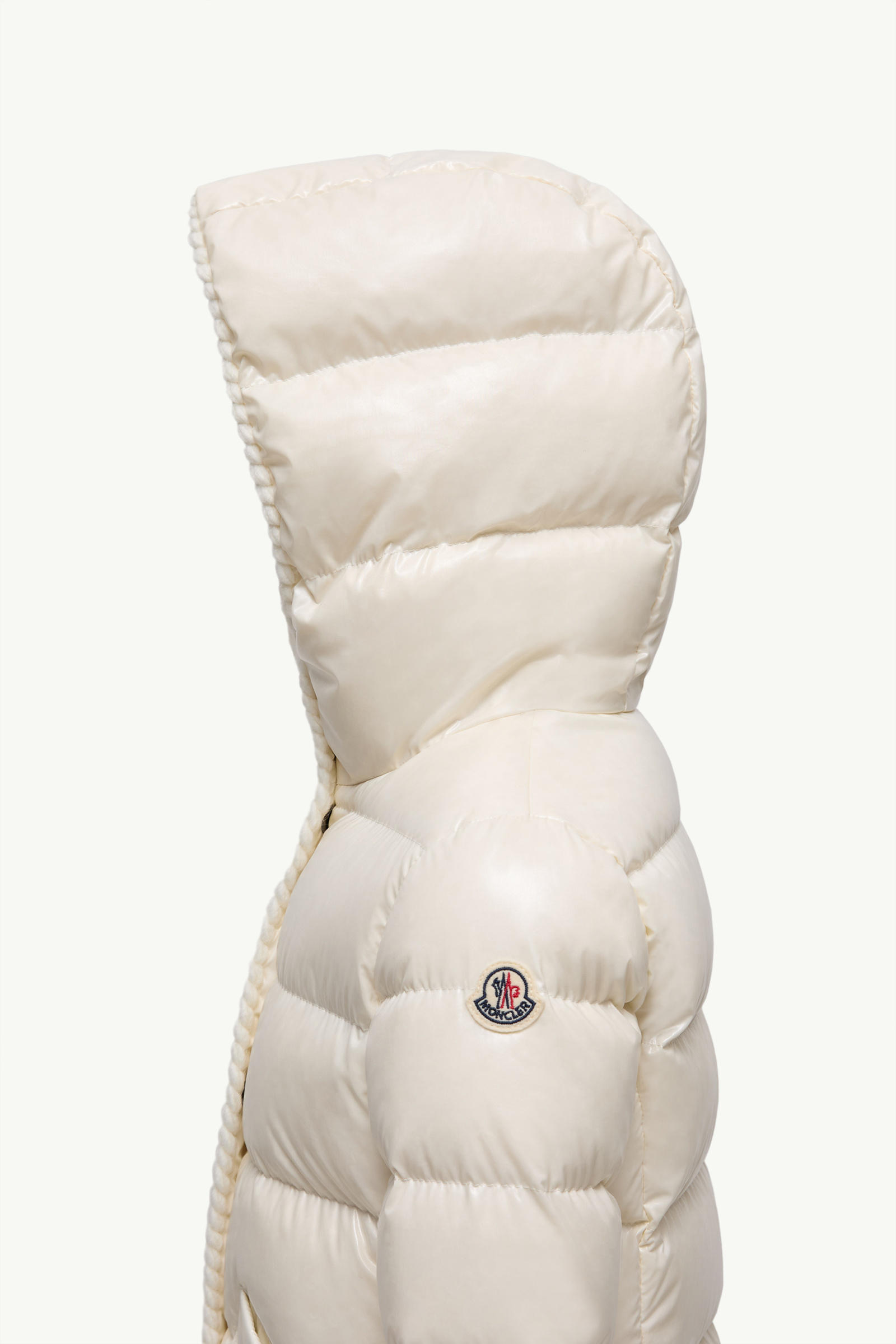 Glareins Braided Trim Hooded Down Jacket Girl White Moncler 2